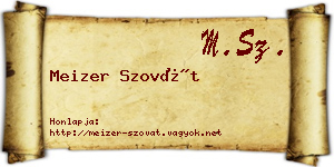 Meizer Szovát névjegykártya